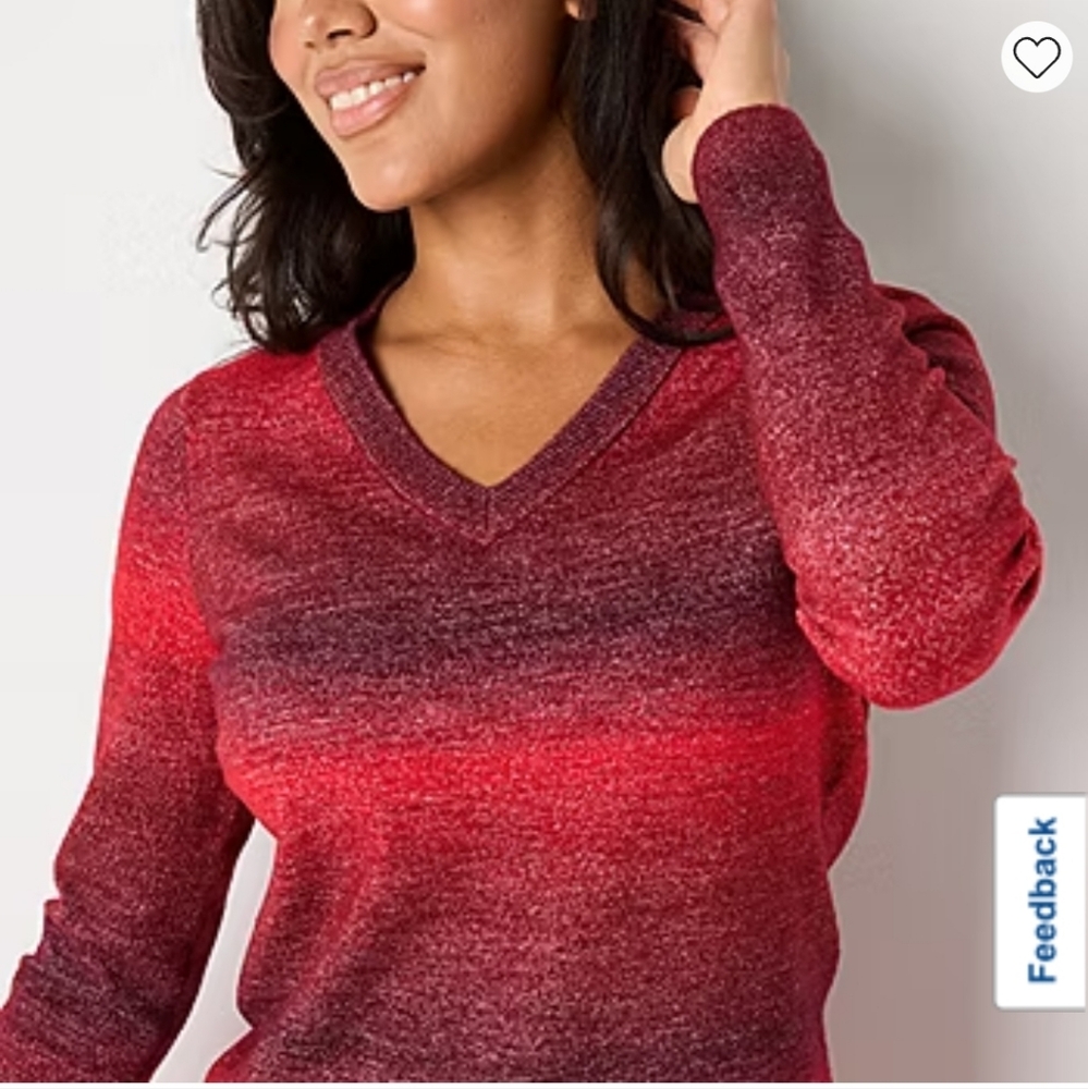 WORTHINGTON SWEATER red ombre BRAND NEW size xl CHEST MEASURES 42" - Picture 3 of 7